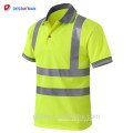 Venta al por mayor de manga corta reflectante Hola Vis Safety Polo Shirt trabajo de construcción alta visibilidad humedad Wicking camiseta